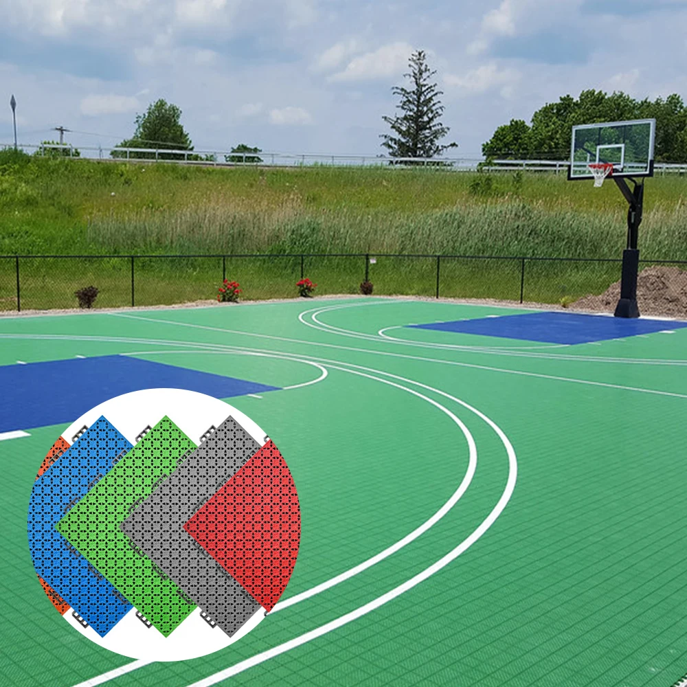 Modular Pp Sports Flooring Square Interlocking Tiles for School Gym Indoor Outdoor Kindergarten Floor