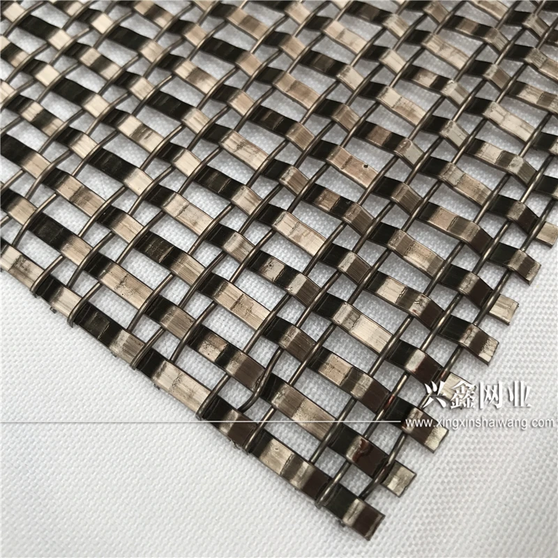 stainless steel facade mesh decorative cable architectural woven spiral metal mesh for building cladding