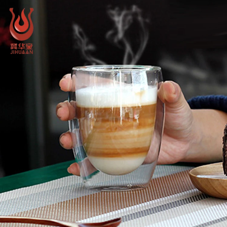 Оптовая продажа, индивидуальная стеклянная чашка для чая с двойными стенками, кофейная чашка высокого качества