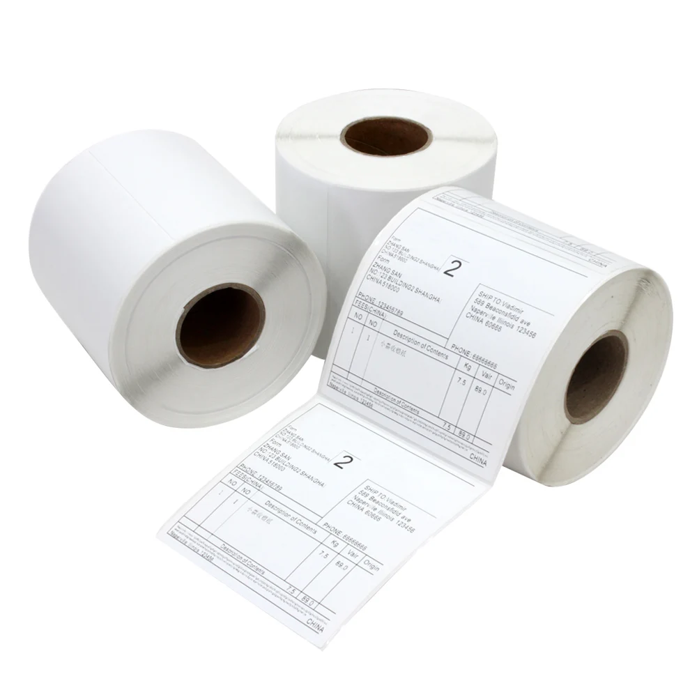 Oem Printed Fanfold 4x6 Direct Labels Customizable Stickers Thermal Shipping Label For Printer