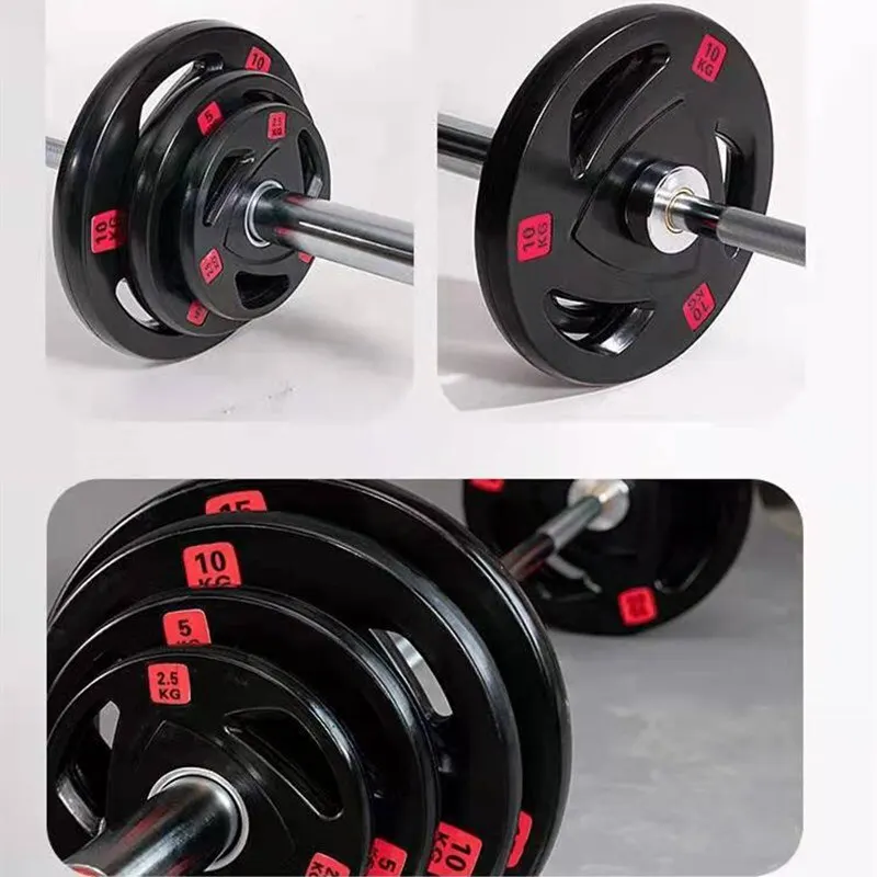 2.5-20kg Gym Fitness Rubber-covered Barbell Disc Plates Apply to 50mm Diameter Pole Lift Training Equipment Weight Exercise
