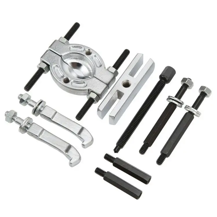 Bearing Puller Kits 9pcs Gearbox Bearing Disassembly Tool Puller Chrome-Vanadium Steel Including Claw Shape Thrust Screw and Lon