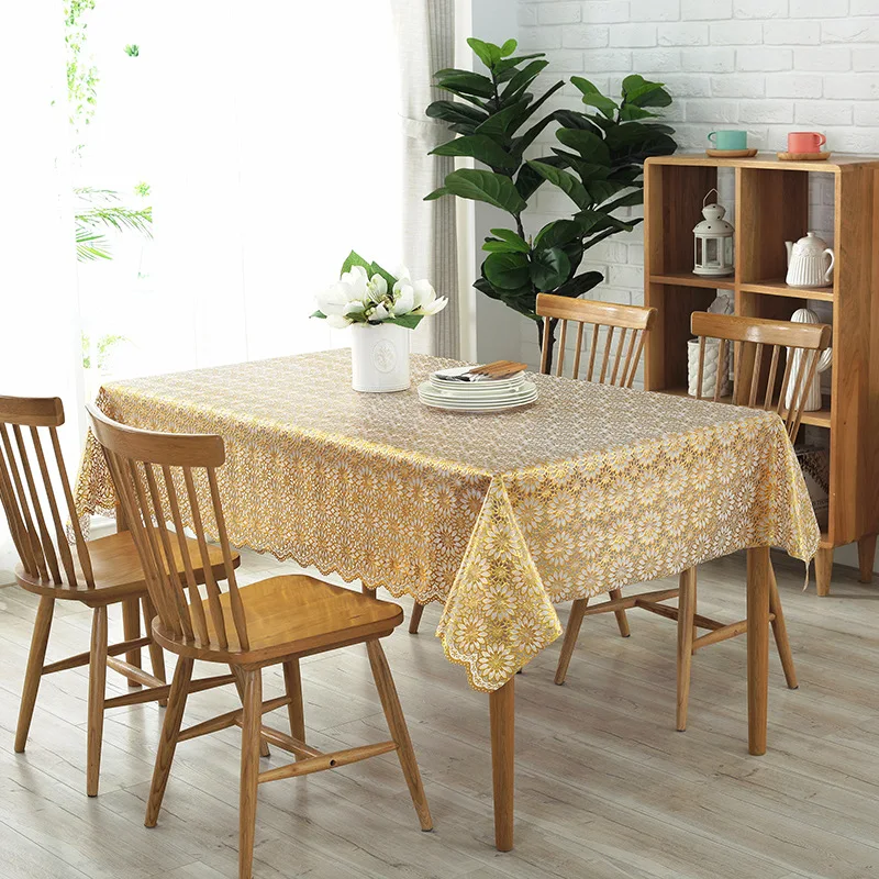 New Style Customized gold  fancy  hand crochet   tablecloths