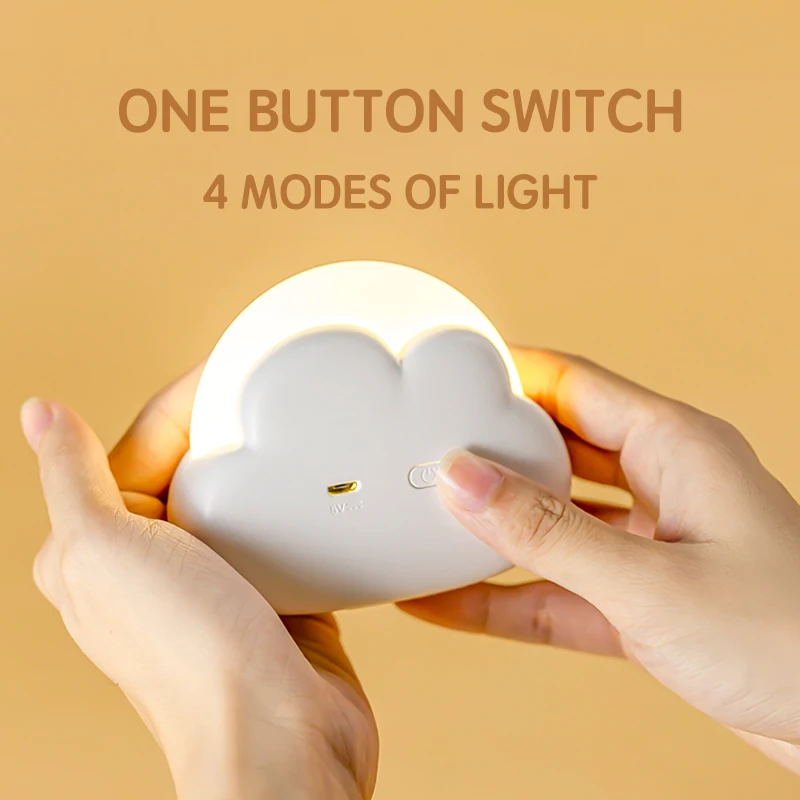 New Arrival Cloud Creative Gift Wireless USB Mini Night Light Adorable Cloud Shape LED Night Light For Bedroom Baby Children