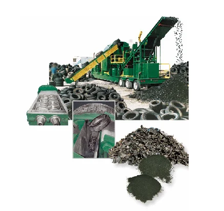 Mobile Tire Recycle Shredder Tyre Recycling Shredders Equipment
