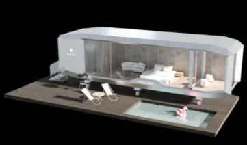 4 Bedroom Villa Aluminium Glass Modern Home hotel houseboat prefab house