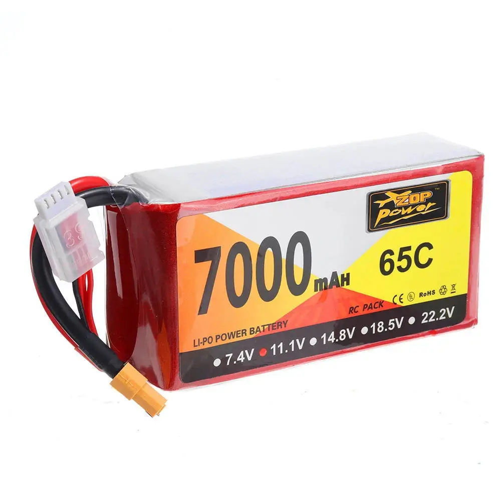FPV drone  battery big capacity 3s 11.1v  7000mah 65C lipo RC battery pack