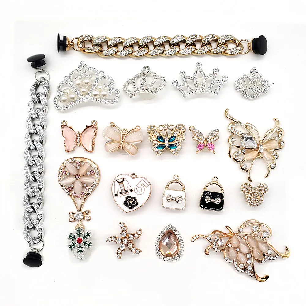 Wholesale Bling Rhinestone Metal Designer Shoe Fashion Diamond Decoration Jellery Croc Charms