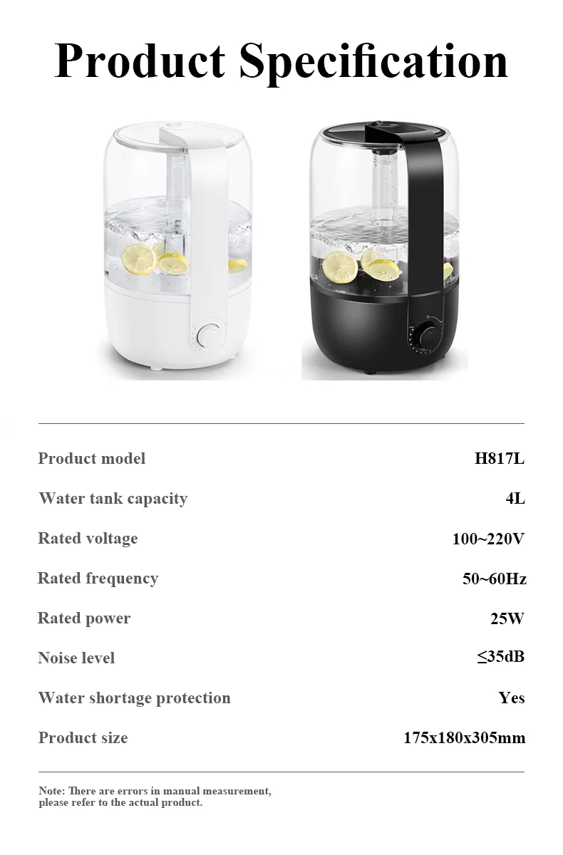 Ультразвуковой увлажнитель воздуха RUNAL OEM ODM 4L Rohs Humdifer Luchtbevochtiger Pp для дома спальни