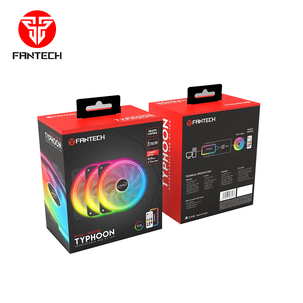 
New Fantech FB302 Synchronize Addressable RGB Illumination PC Case Silent Low Noise Cooling Fan 