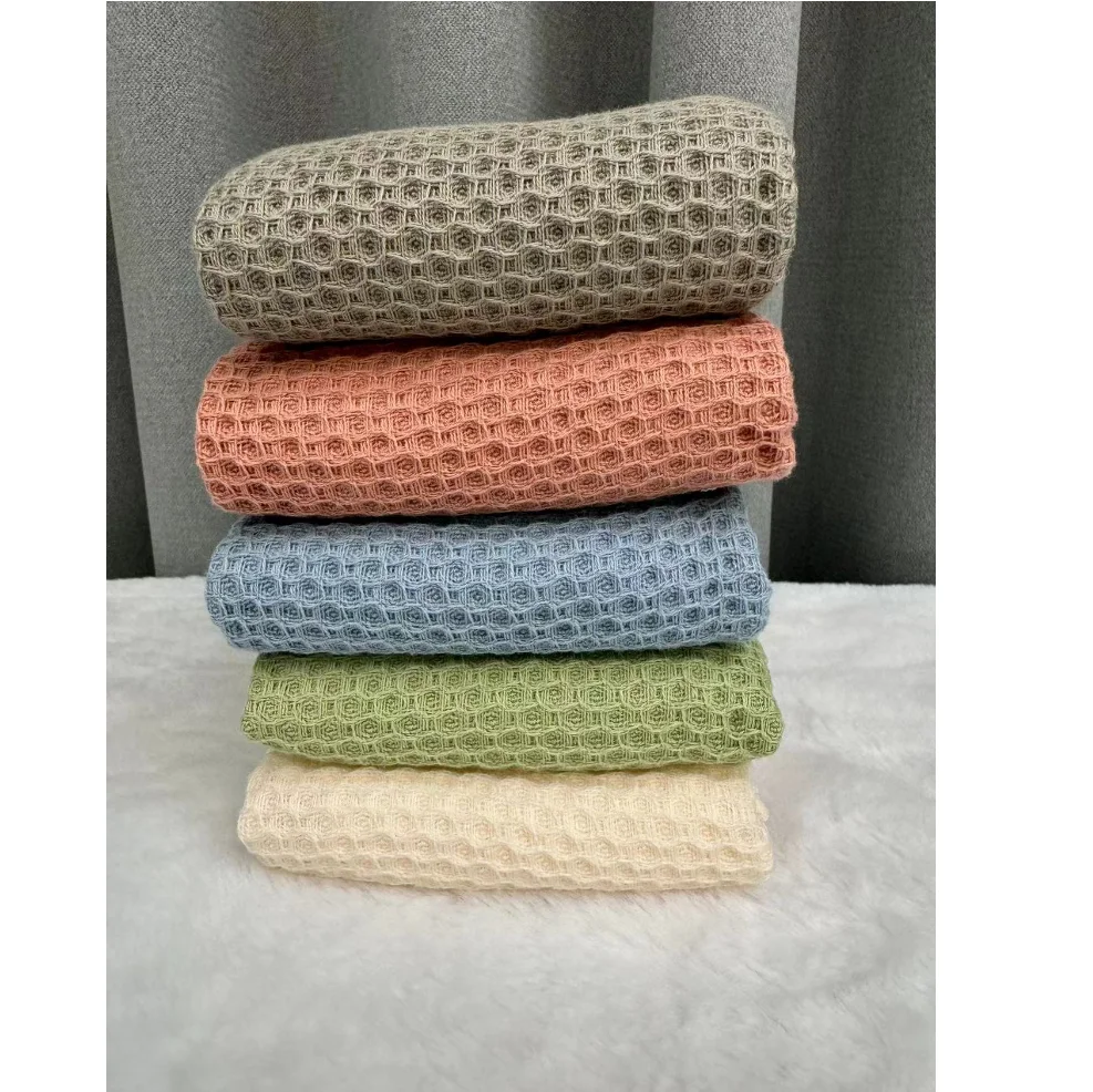 Custom  Logo Waffle Towel Cotton High absorbent Quick Dry waffle kitchen waffle towel weave drying Hotel Bath Towel