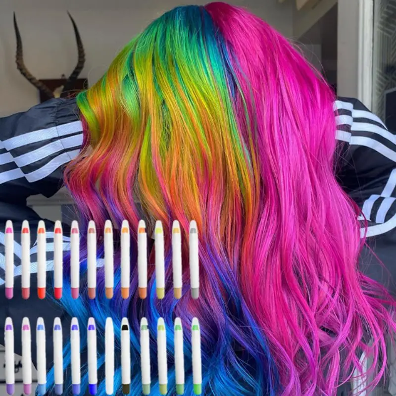 KHY Temporary Bright Color Set Washable Manufacturer Kid Dog Twistable Crayon Promotional Birthday Party Gift Hair Chalk Pen