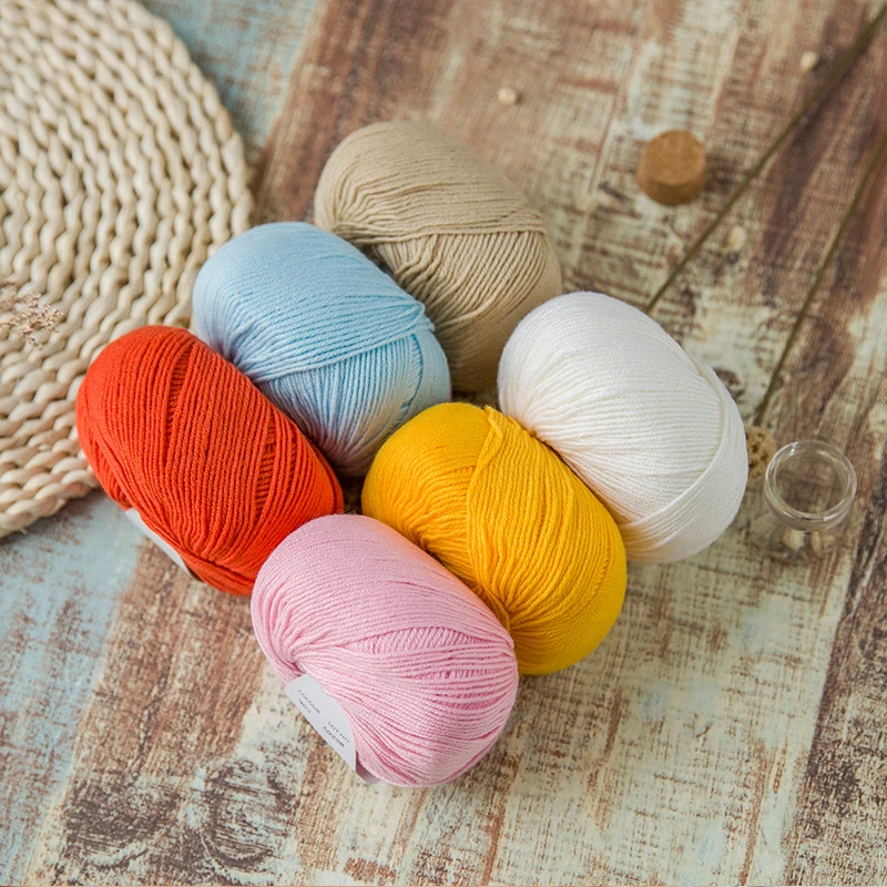 Оптовая продажа разноцветное ручное вязание Yarncrafts 80% шерсть 20% акрил смешанная пряжа 50 г 4 слоя
