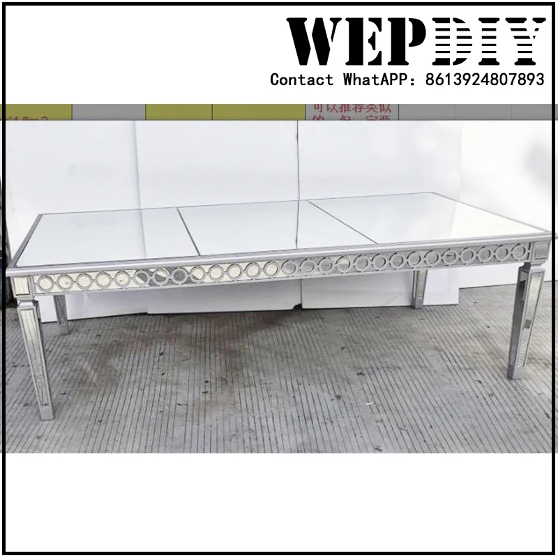Light luxury modern golden stainless steel glass dining table and chair simple fashion hotel restaurant rectangular dining table
