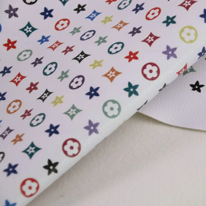 Custom Printed Faux Synthetic Leather Fabric Vinyl PVC Leather Fabric for Bags Shoes