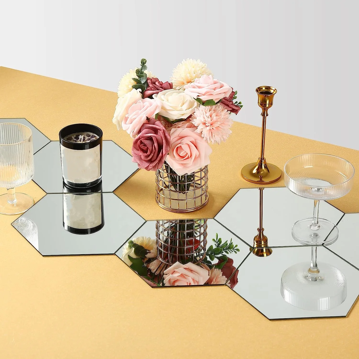 HQ Premium Hexagonal Acrylic Mirror Self Adhesive Mirror stickers DIY Mirrors for Wall Home decor