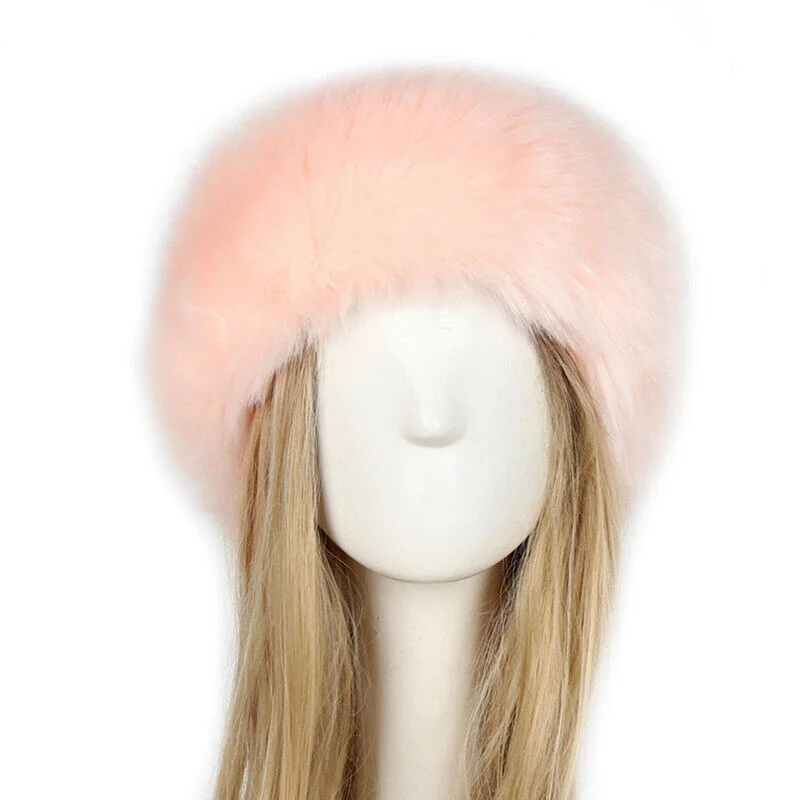 Women Russian Fluffy Faux Fur Headband Hat ladies Winter Ear Flap Ski hat Warm girls causal outdoor hat