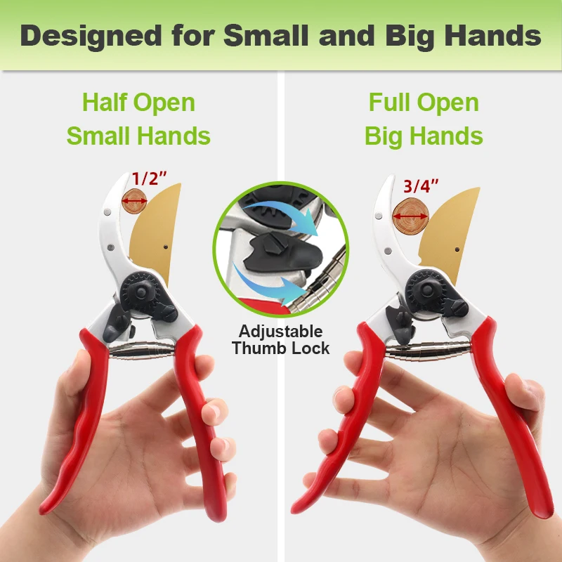 SUNSHINE Flowers Gardening Scissors Stainless Steel Pruner Garden Durable Garden Shears for Plants with Leather Holster & Tool