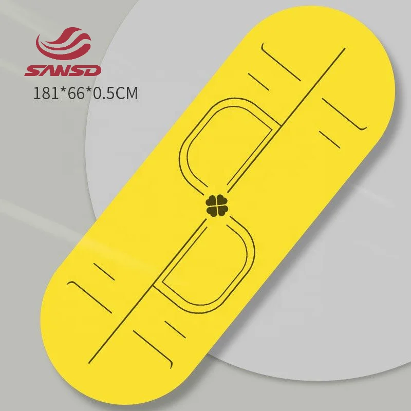 Sansd Custom Solid Colour Logo Print Vegan Matte Pu Yogamat,Circular Oval Curve Beige Rubber Arch Pill Capsule Shape Yoga Mat