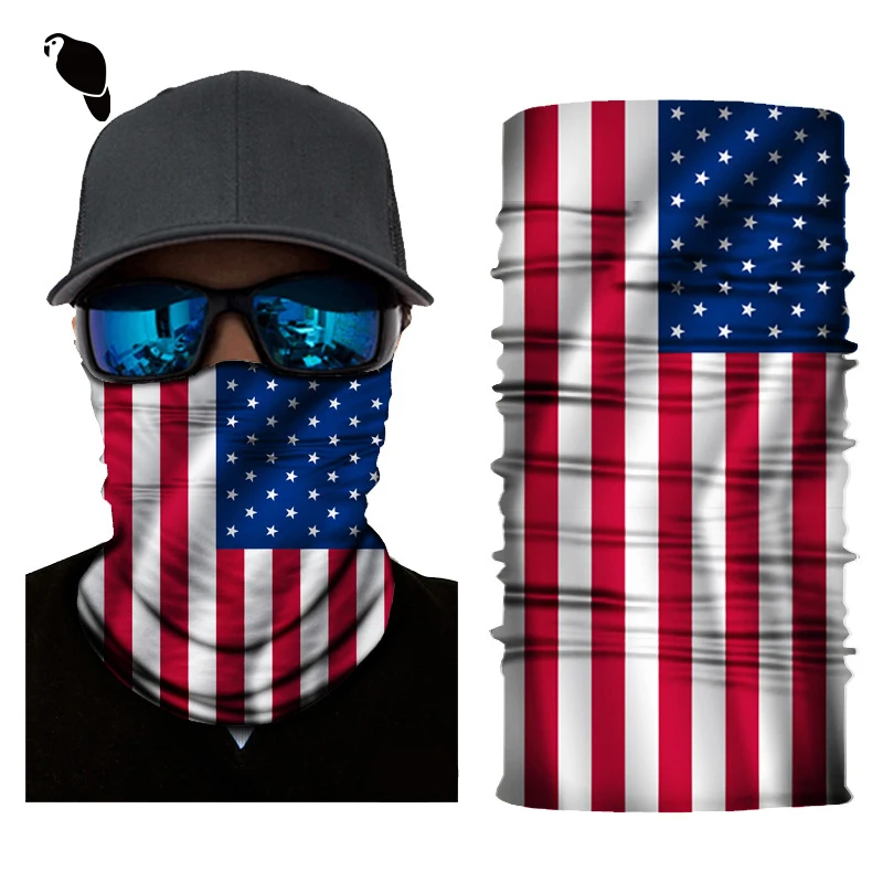 LEO USA Flag Breathable Neck Sport Cycling Facemask Neck Gator Multi Scarf Seamless Magic Head Tube Bandana
