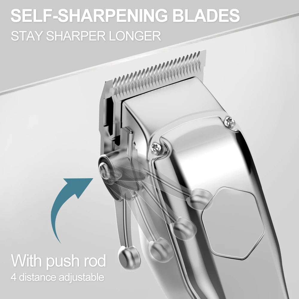 Мужской мощный беспроводной Перезаряжаемый триммер Ufree из нержавеющей стали комплект с ЖК-экраном профессиональные машинки для стрижки волос Мужская Металлическая машинка для стрижки волос