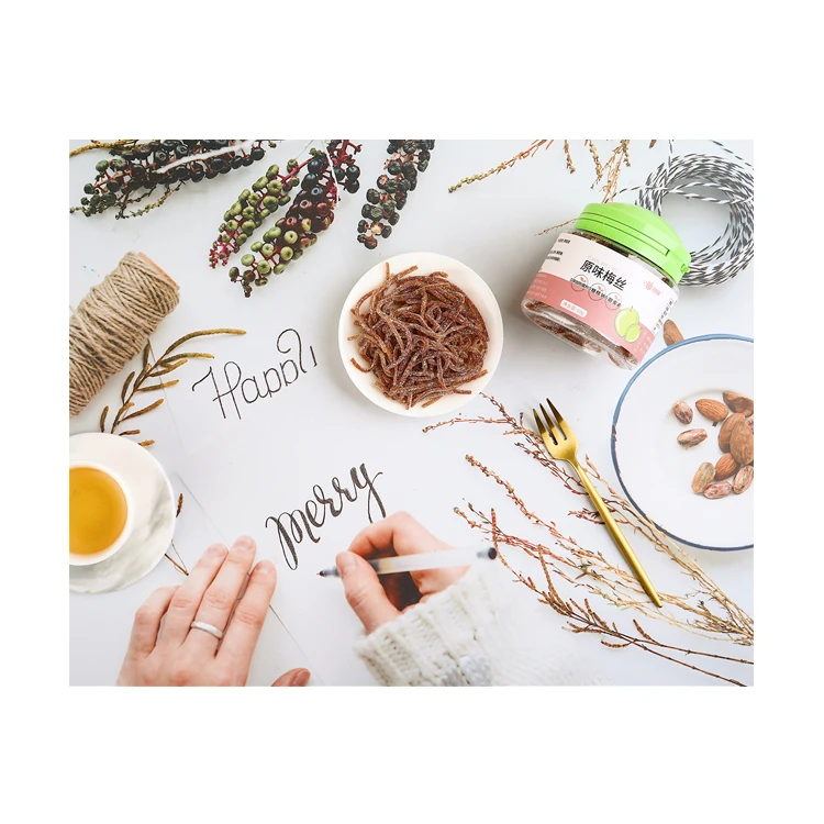 Factory Hot Sale OEM Private Label Original Honey Perilla Tangerine peel Prune Fruity Straw Sour Belt Plum Laces Plum Candy