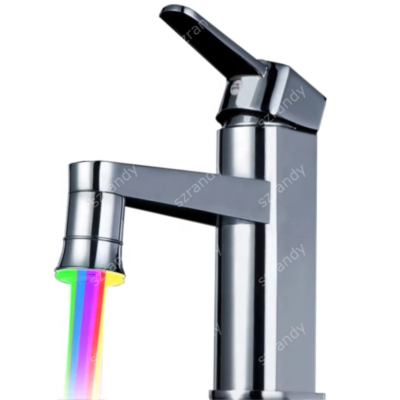 Single Red Color Brass water glow kitchen faucet