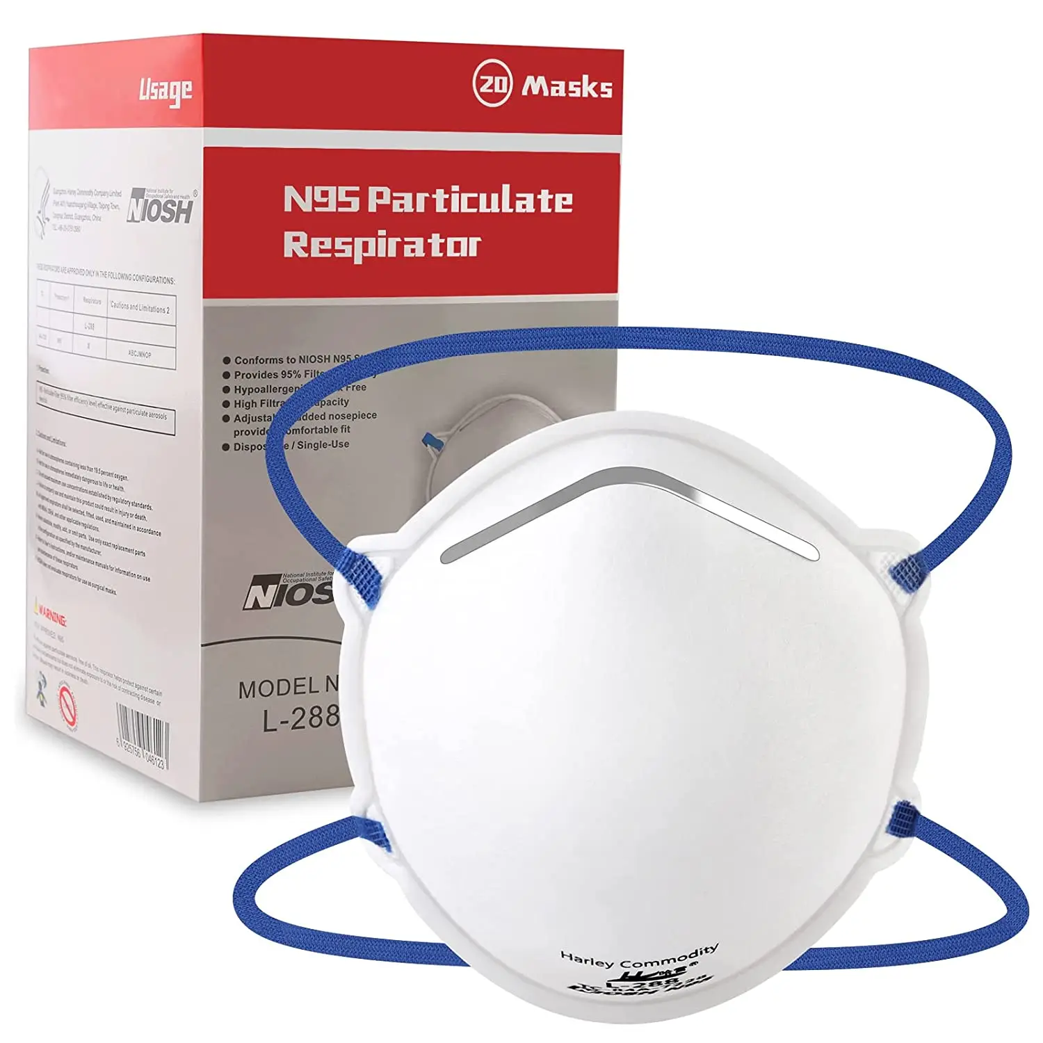 Fold-able Non-woven Face Mask NIOSH N95  Certificated Approved Air Dust Face Mask