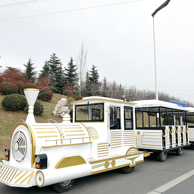 Funfair Amusement Park Tourist Trackless Road Sightseeing Train Park Train Rides For Sale