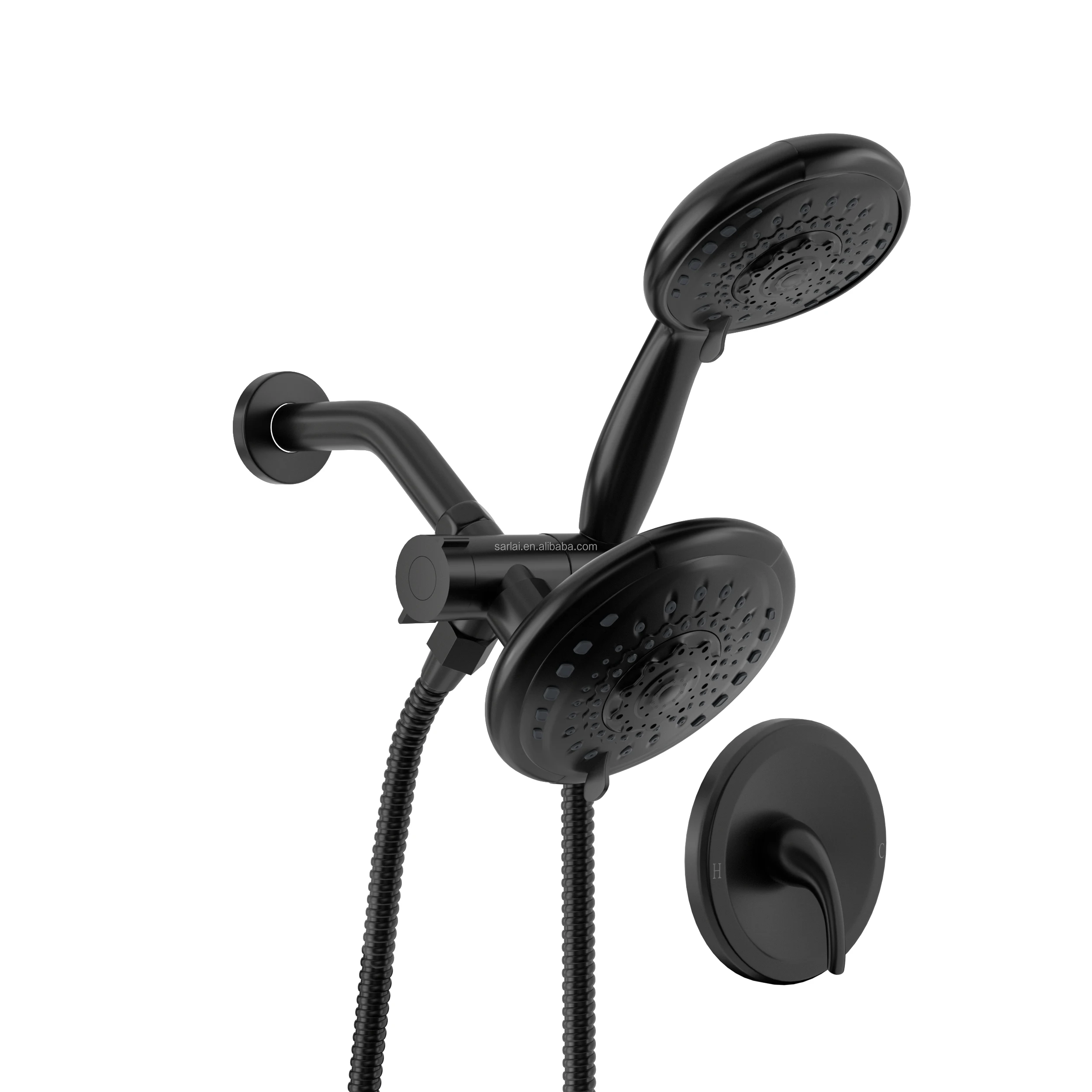 Handheld Matte Black Shower System with Tub Spout Single Handle 4.7 Inch Shower Handheld Fixtures Shower Trim Kit