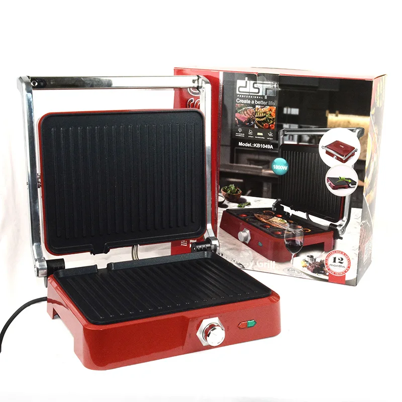 BBQ Steak Hamburger Panini Electric Sandwich Maker Grill Meat Roaster Machine Egg Frying Pan Breakfast Toaster