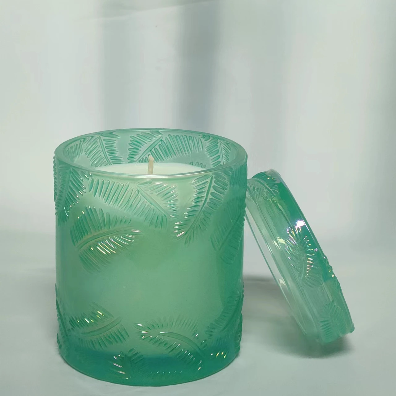 Candle Manufacturer New Design Shape of leaf  Glass Jar Scent Candle