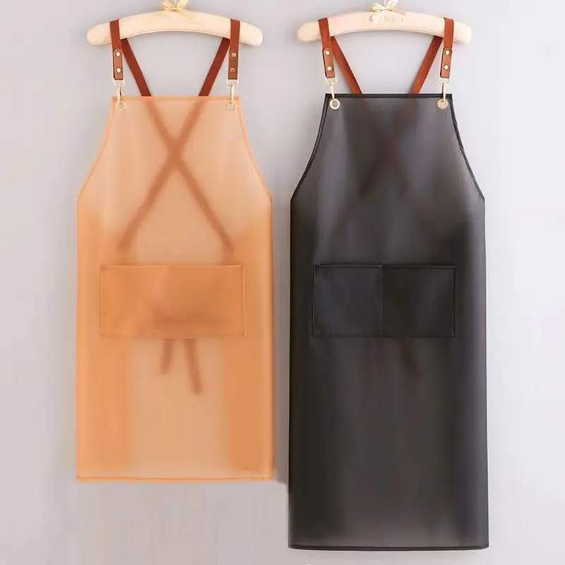 Fashion Beauty Salon Oilproof Work Aprons Manufacturer Shop Hairdresser Women Sexy Plastic Aprons TPU