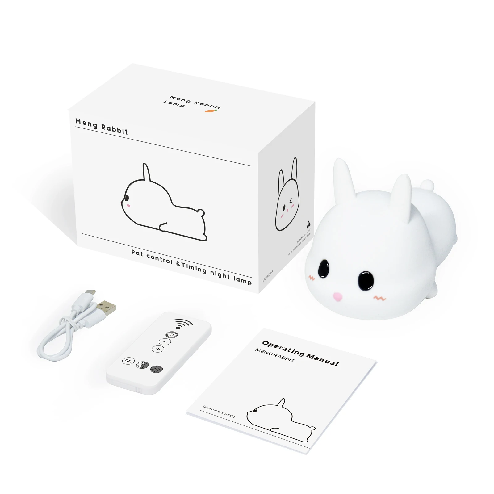 Factory Supply Unique Led Gift Items Electronic Gadgets Cute Animal Cartoon Rabbit Touch Night Light