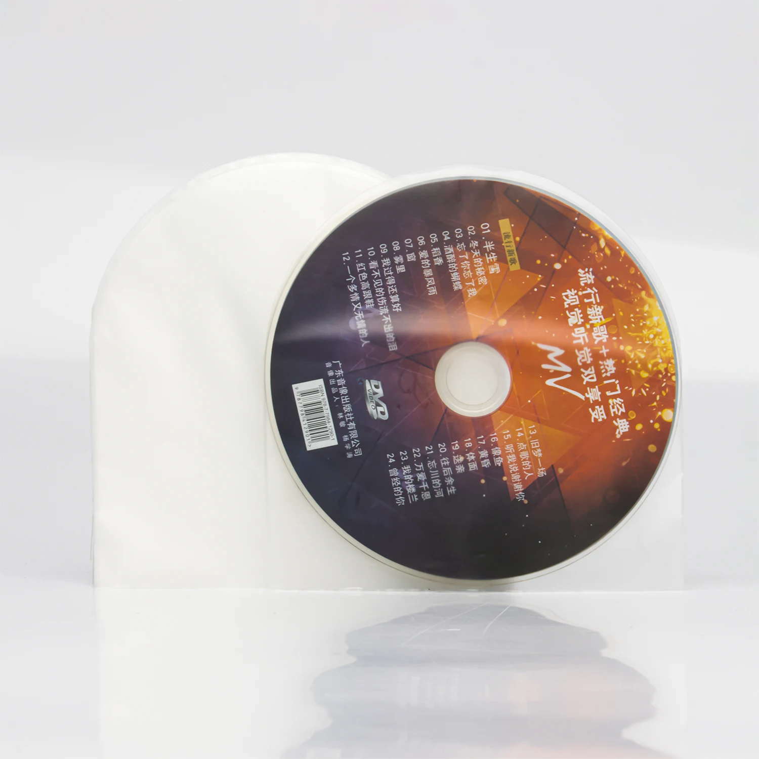 Anti-Static Round Bottom CD/DVD Inner Sleeves Transparent Plastic Sleeve