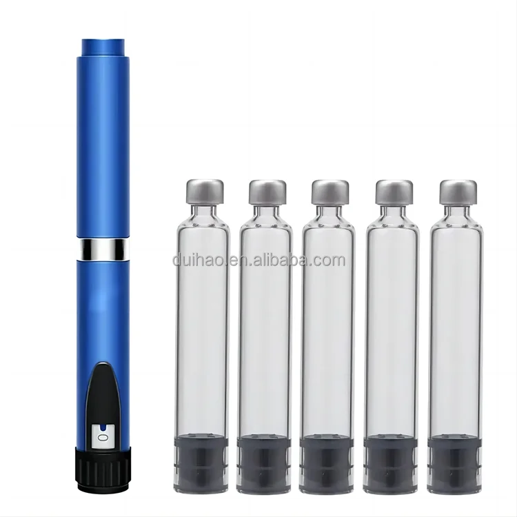 Hot Sale 1.5ml 3ml Clear Borosilicate Glass Sleeve For Pen Syringes Cartridge With Plunger And Aluminium Cap