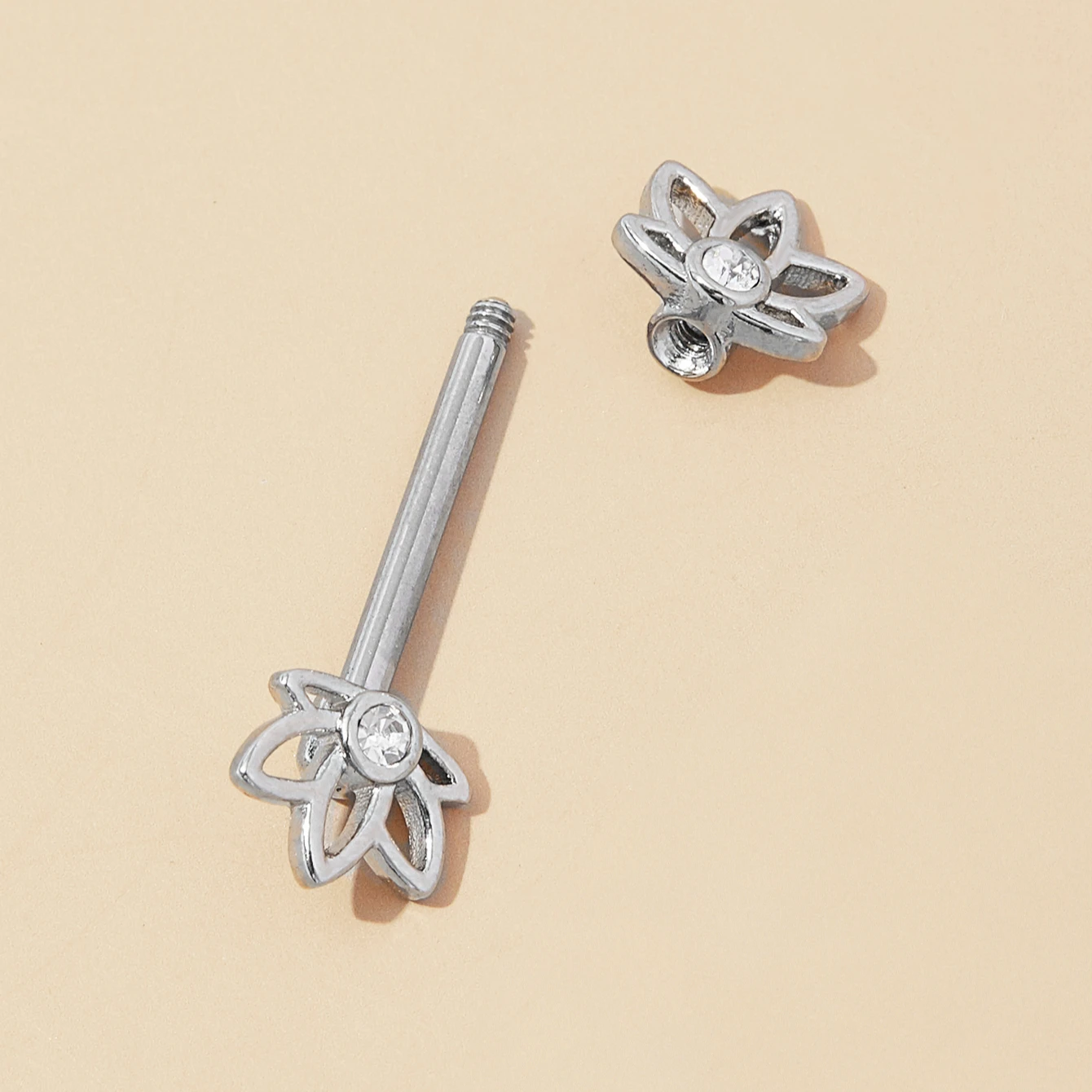 316l Stainless Steel Jewelry Inlaid Zircon Ring Nail Tongue Nail Sexy Luxury Gold Plated Nipple Piercing Titanium Jewelry