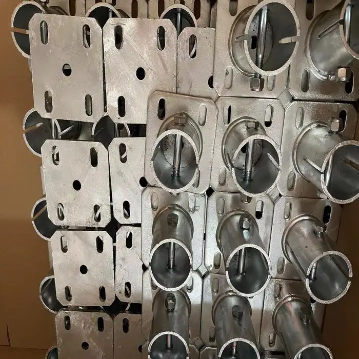 Custom Galvanized Steel Fence Post Bolt Down Anchor Support