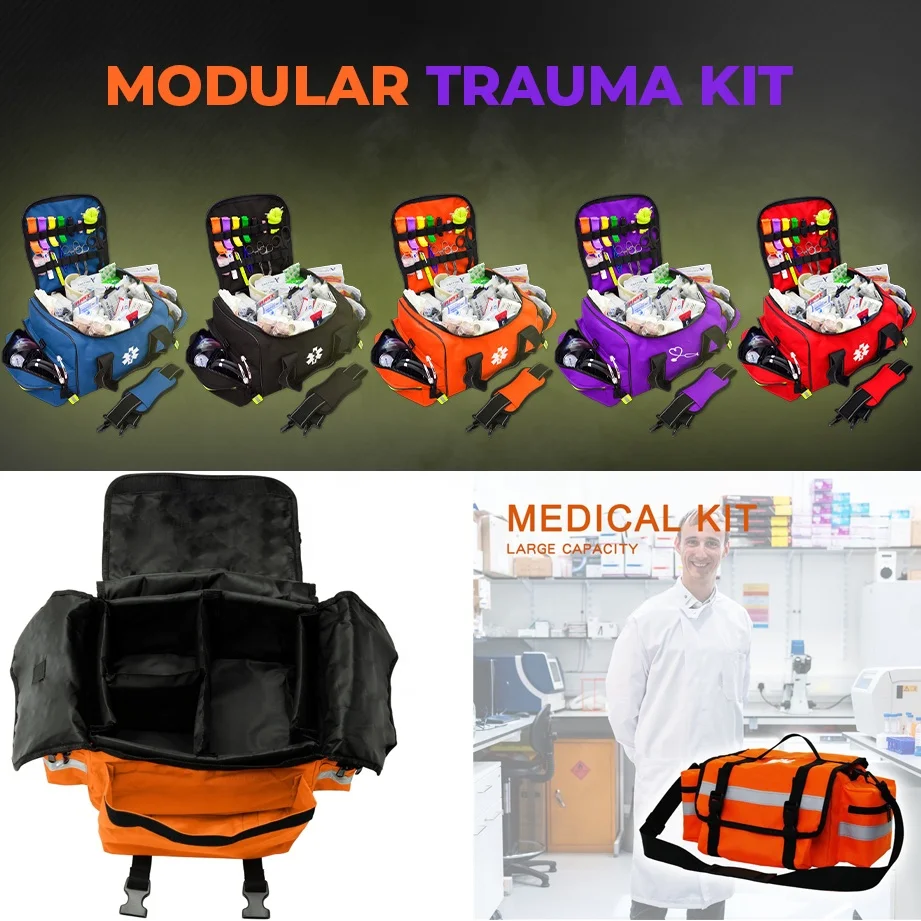 Emergency Medical Supplies Kit Professional First Responder Bag EMT Trauma First Aid Carrier for Paramed