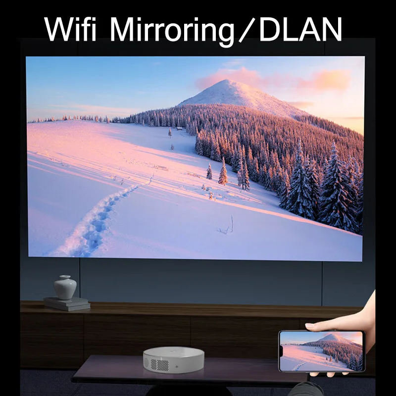 Hoxen mini LCD projector 720P smart Android multimedia  support wifi LED lamp factory supply