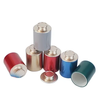 Wholesale small empty Iron tea Can spiral sealed lid Mini exquisite Portable tea packaging jars