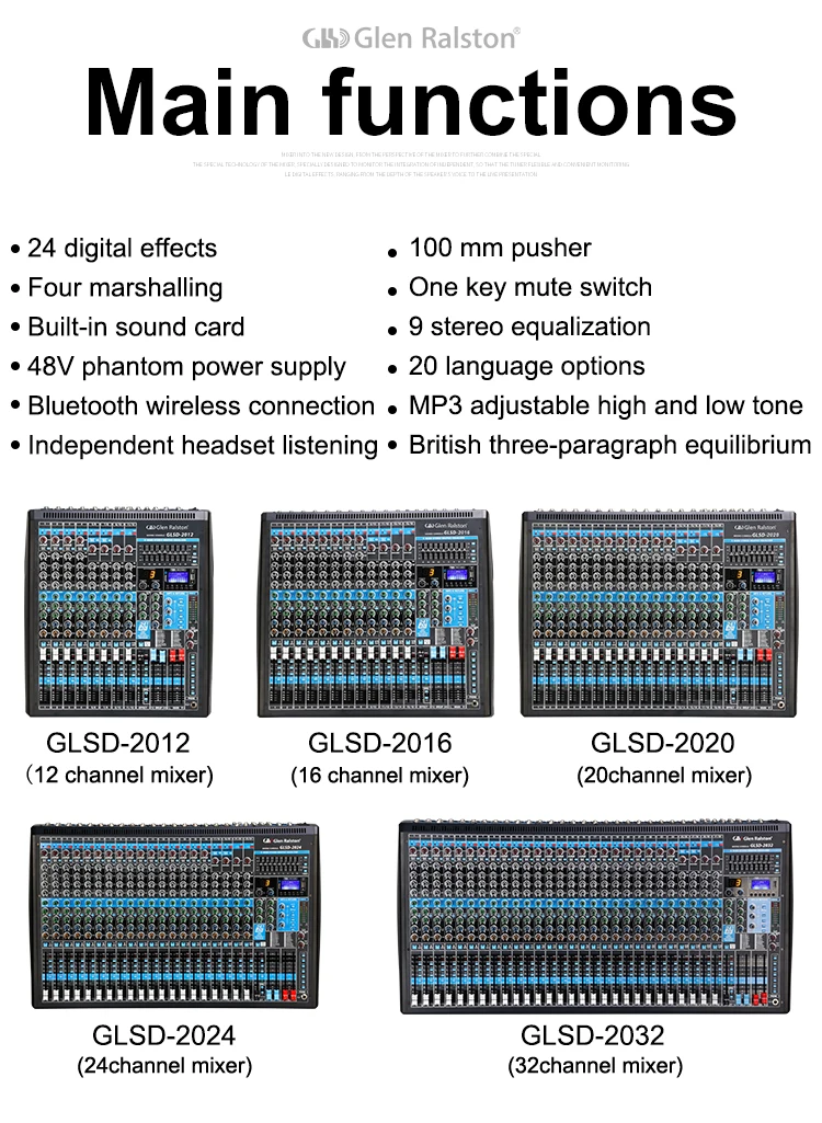 Glen Ralston Audio Mixer Digital Professional For Wholesales