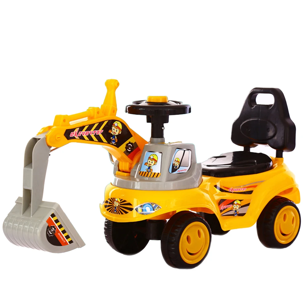 Excavator Digger Construction Vehicles, Pretend Play Ride On Excavator Sliding Tractor Ride On Bulldozer Truck For Kids//