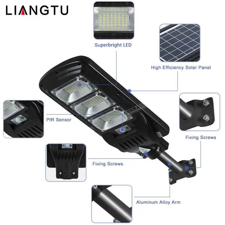 Solar powered Light IP66 Waterproof 300w 400w Solar Street lamp Outdoor With Motion Sensor And Remote Control solar street light
