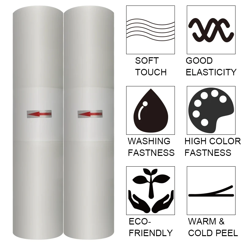 A3 A4 A3+ 30cm 33cm 42cm 60cm transparent dtf paper pet film roll for digital inkjet printing