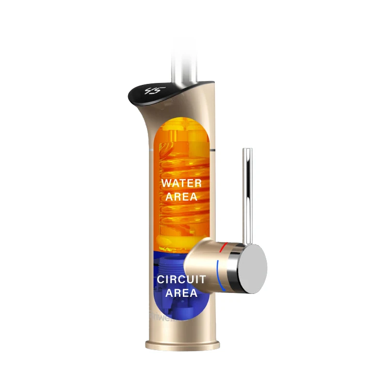 Briwellna Universal 220v Kitchen Instant Water Tap Heating Water Faucet with LED display