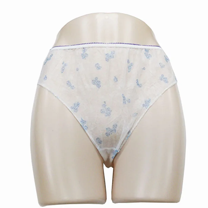 Single Use Soft Nonwoven Disposable Underwear Printing Women Disposable Panties For Spa