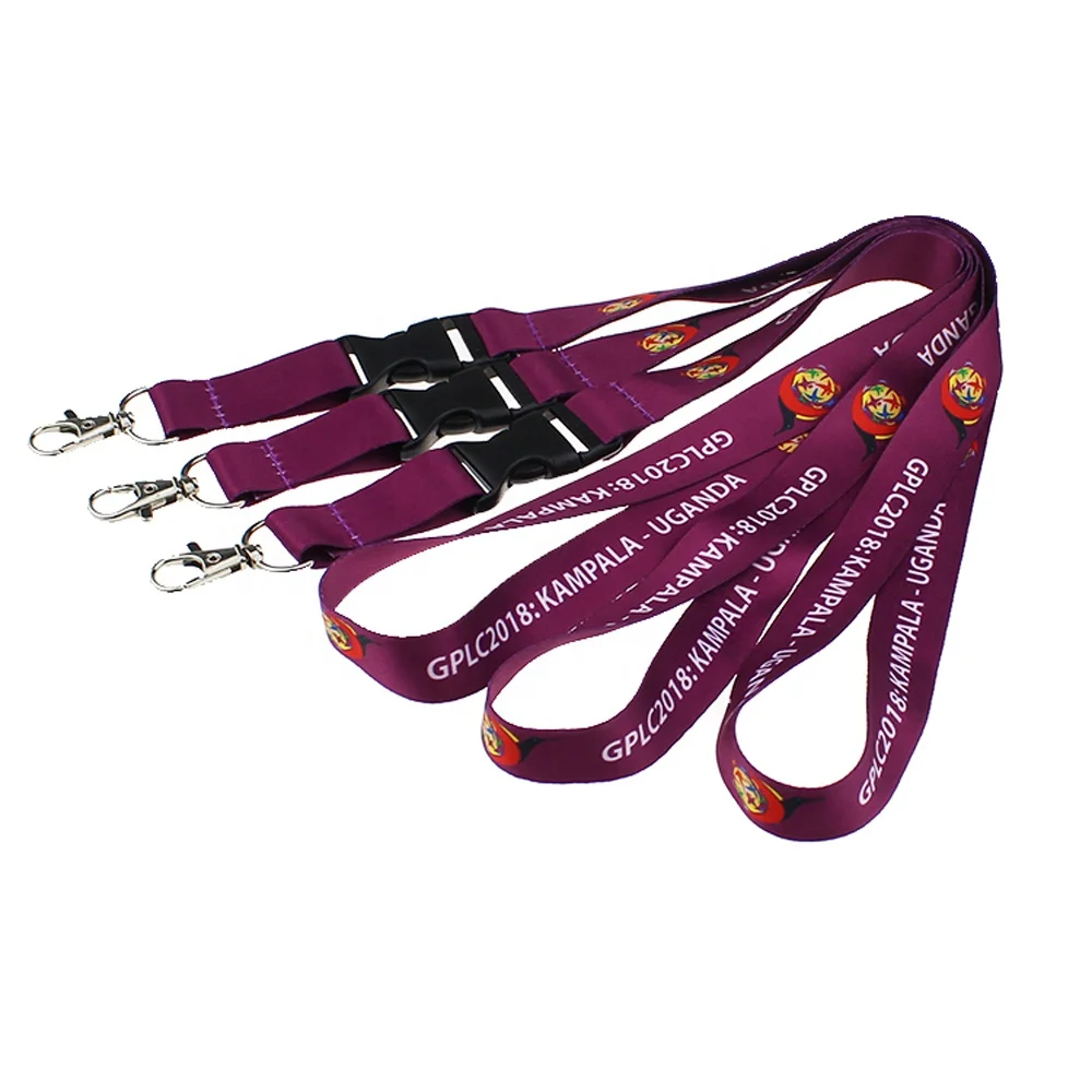 Wholesale OEM Sublimation Polyester Plain Cheap Personalized Custom Logo Printed Lanyard