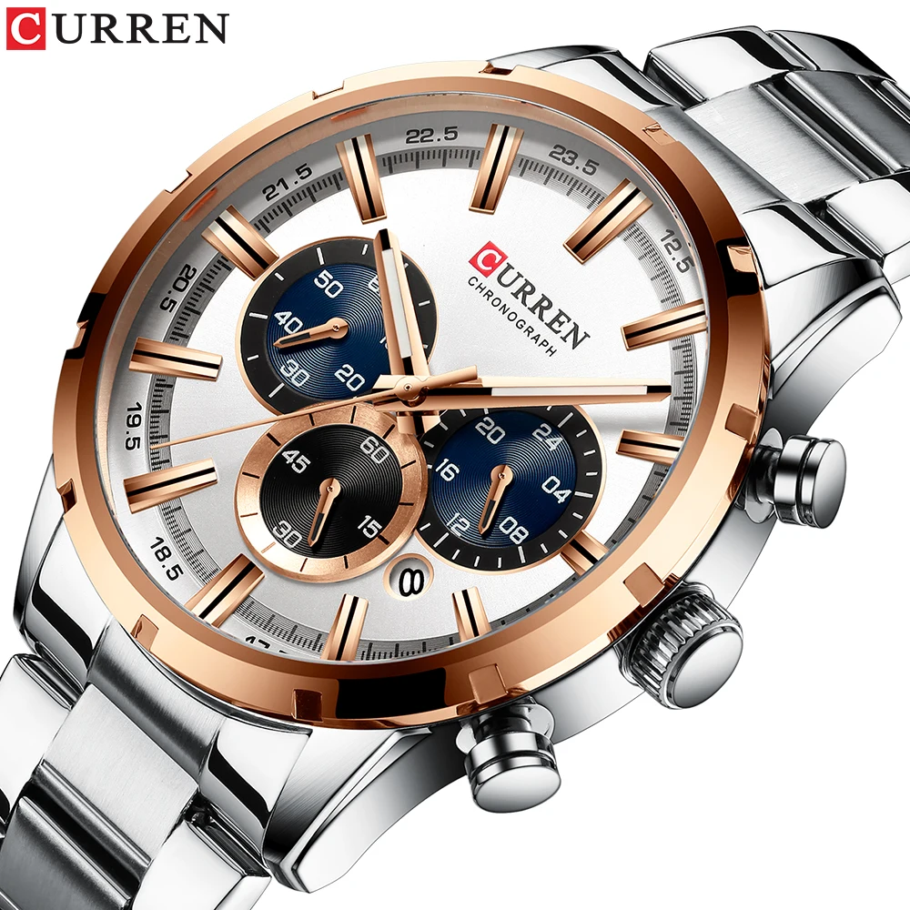 Top Quality Business CURREN 8355 Quartz Man Wrist Watch Big Face Display Your Charm Steel Watches