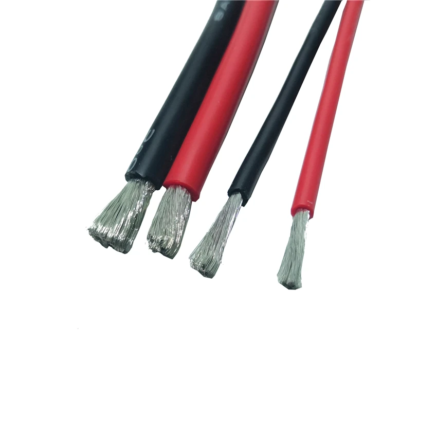  Готовый к отправке 8AWG высокотемпературный силиконовый провод черного и красного цвета на